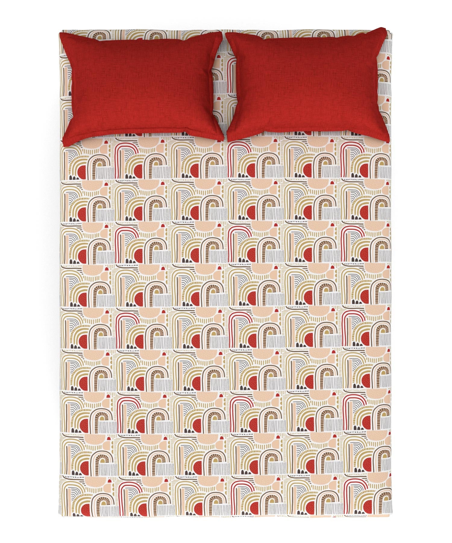 Carnival Queen Bedsheet Set ,144 TC,Frankie Red