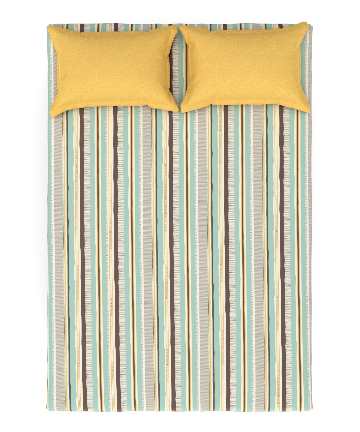 Utsav Queen Bedsheet Set ,120TC ,Lavana Yellow 