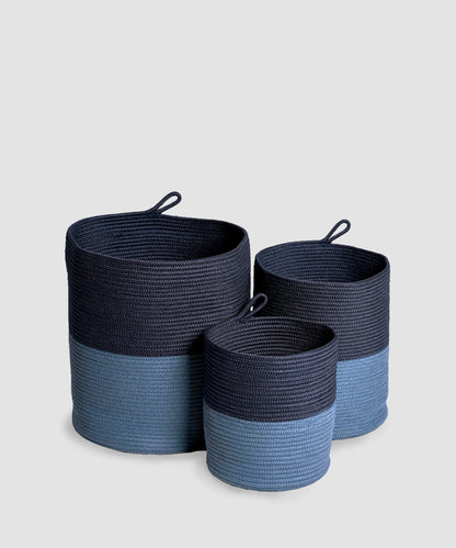 Classic Storage 1 PC Medium Laundry Basket, 100 % Poly Propylene,Blue