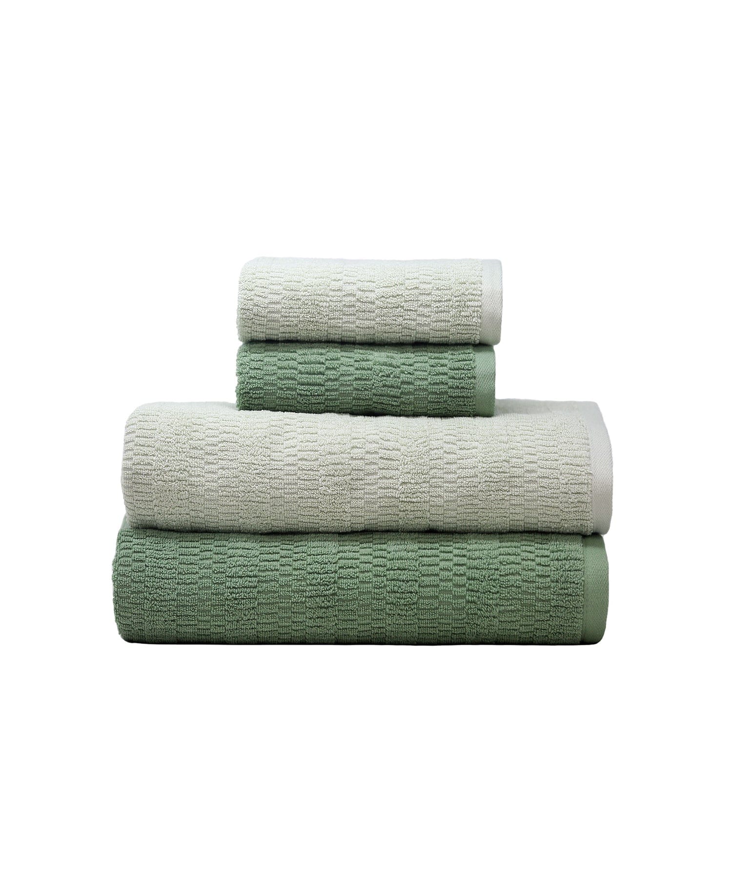 Aroma 4PC Set 2 Bath Towel of 75 CM x 150 CM  and 2 Hand Towel Set of 40 CM x 60 CM  GREEN APPLE