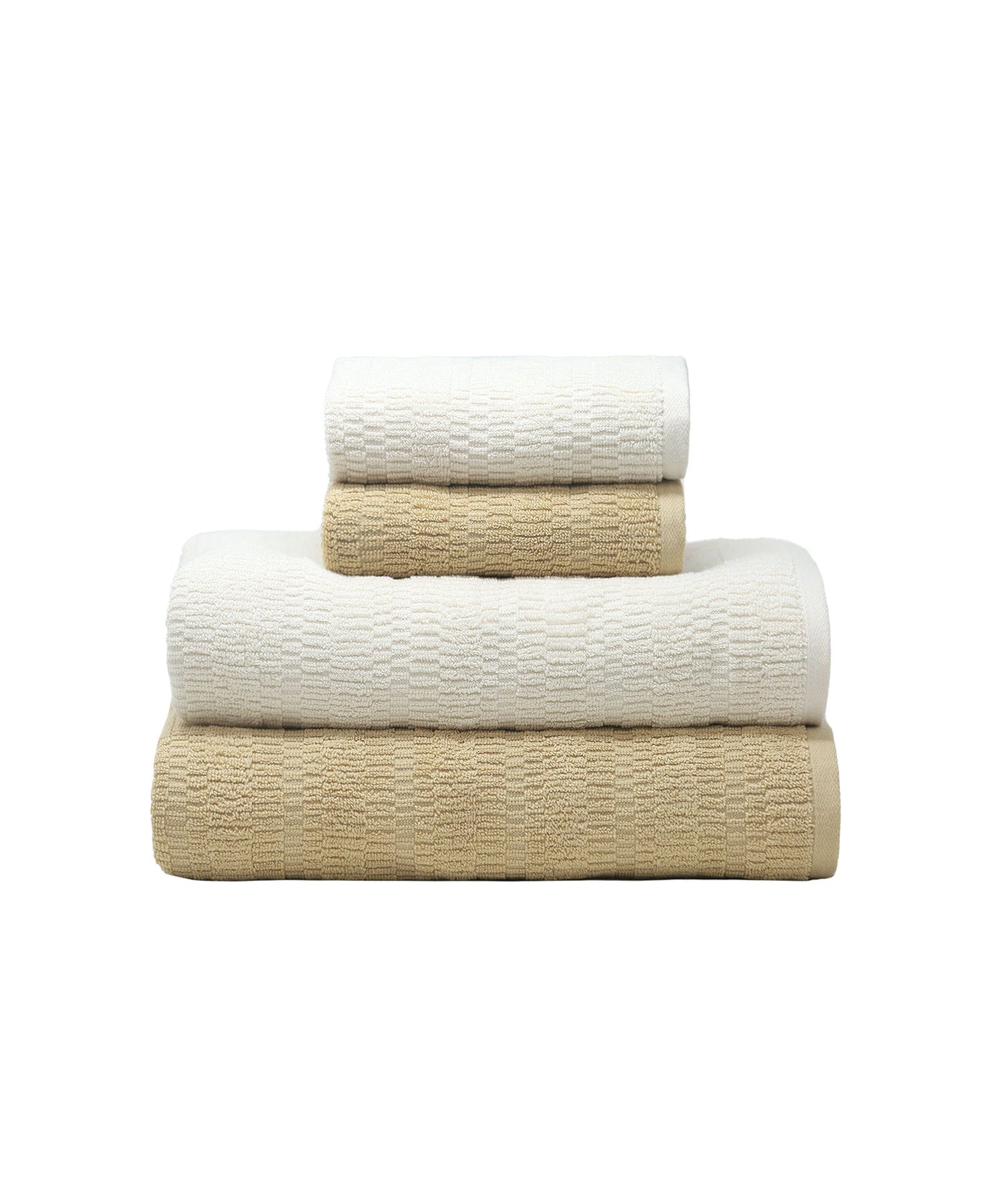 Aroma 4PC Set 2 Bath Towel of 75 CM x 150 CM  and 2 Hand Towel Set of 40 CM x 60 CM  VANILLA
