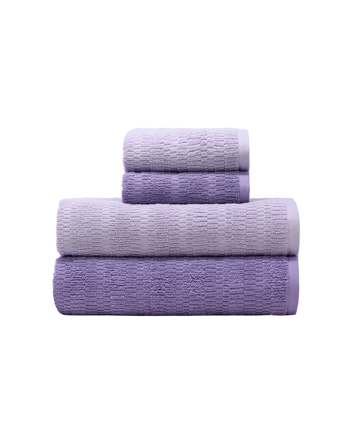Aroma 4PC Set 2 Bath Towel of 75 CM x 150 CM  and 2 Hand Towel Set of 40 CM x 60 CM  LAVENDER