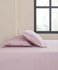 Nectarsoft Solid King Bedsheet Set, Rose Marble| 400 TC Cotton| 4 Pillow Covers