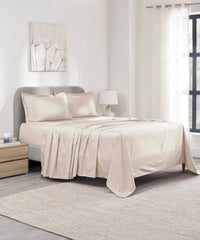 Indulgence Solid King Bedsheet, SNOWFALL WHITE |300 TC Cotton|2 Pillow Covers|Thermal Regulation