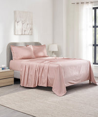 Indulgence Solid King Bedsheet,MESA PINK |300 TC Cotton|2 Pillow Covers|Thermal Regulation