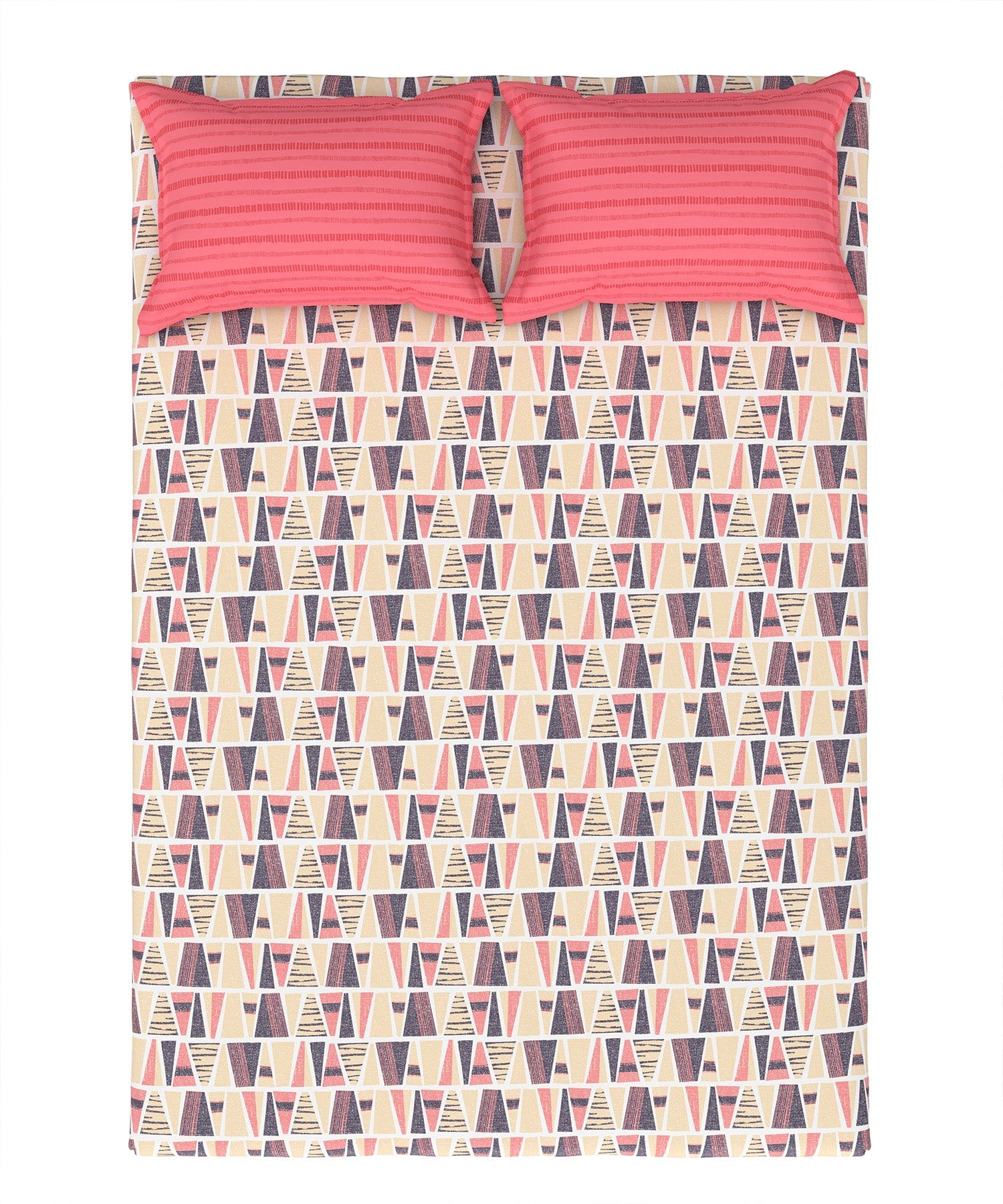 Home Essential Queen Bedsheet Set,144 TC, 100% Cotton, Atria Pink