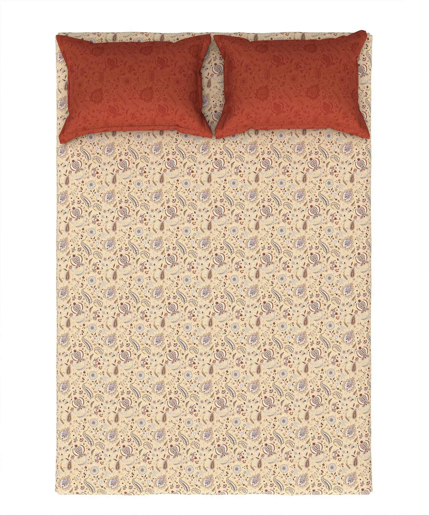 Home Essential Queen Bedsheet Set,144 TC, 100% Cotton, Aurelia Red