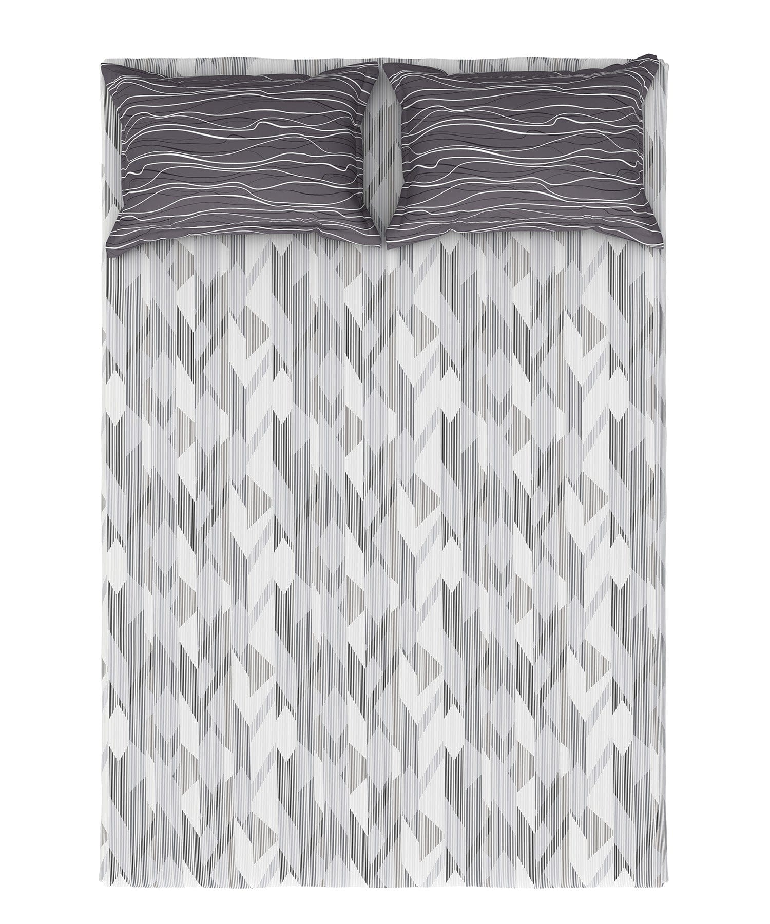 Home Essential Queen Bedsheet Set,144 TC, 100% Cotton, Zenet Grey