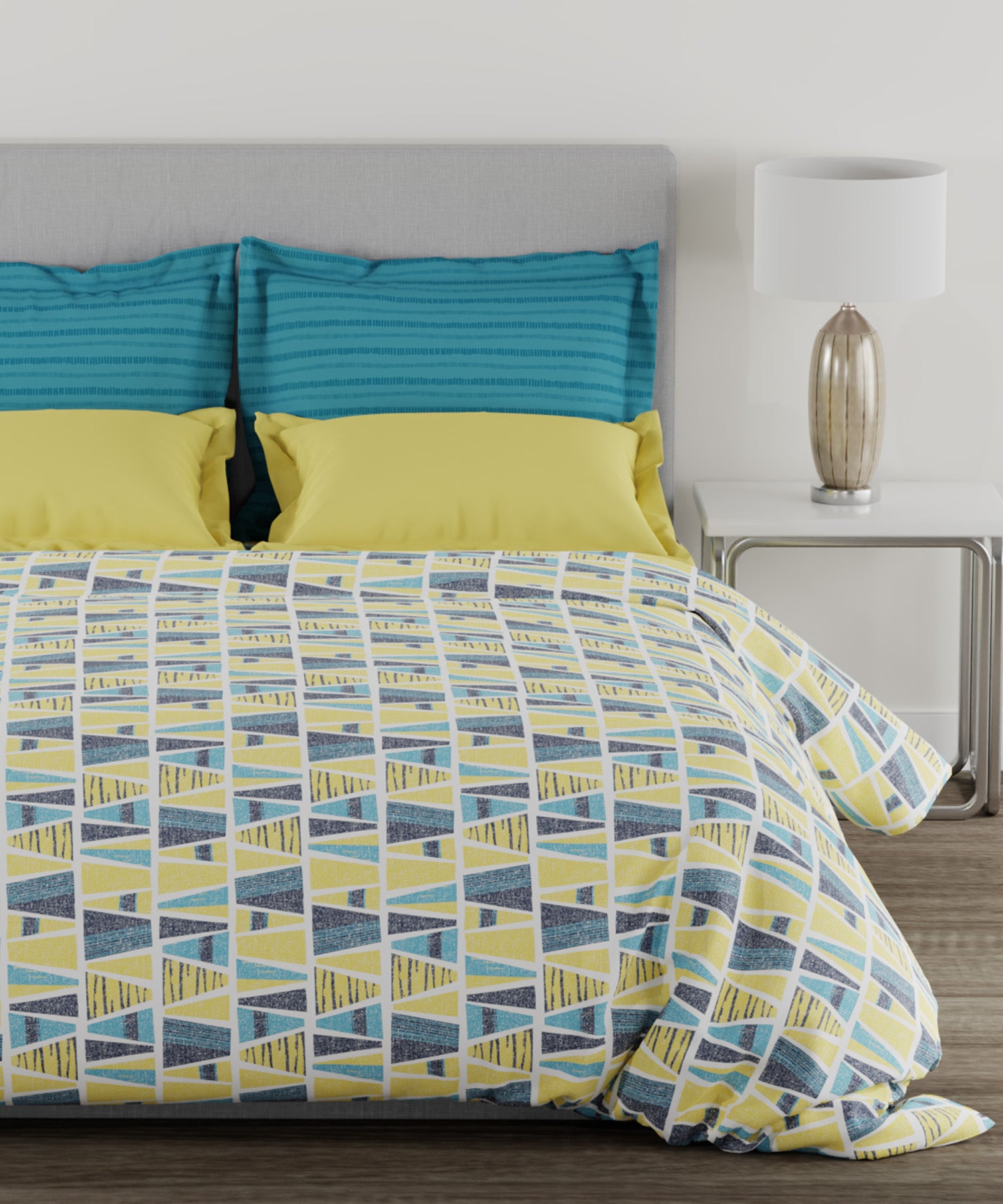 Home Essential Single Bedsheet Set,144 TC, 100% Cotton, Atria Lime