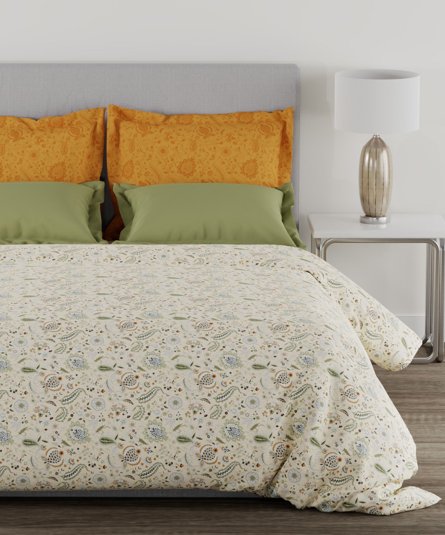 Home Essential Single Bedsheet Set,144 TC, 100% Cotton, Aurelia Caramel