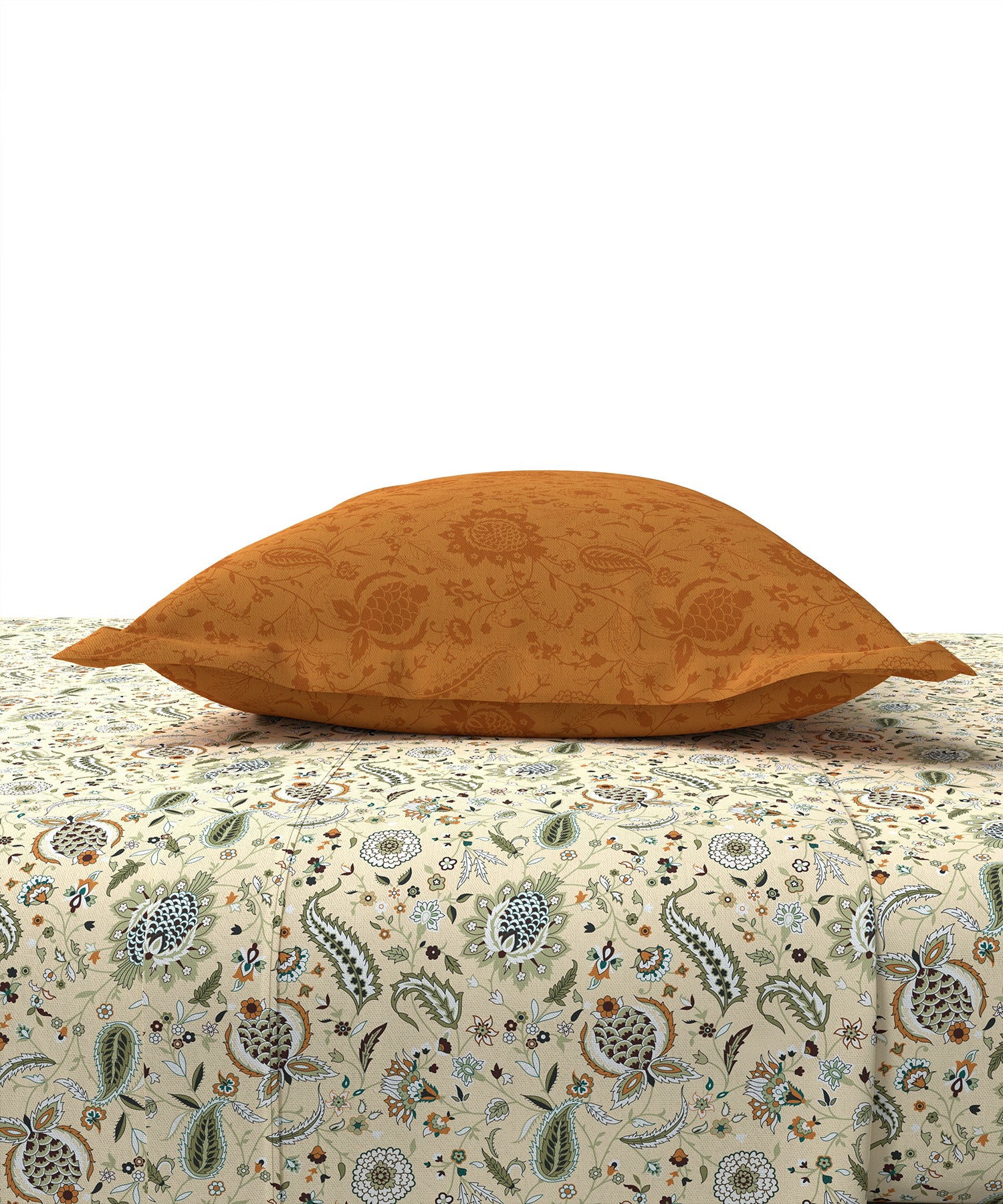 Home Essential Single Bedsheet Set,144 TC, 100% Cotton, Aurelia Caramel