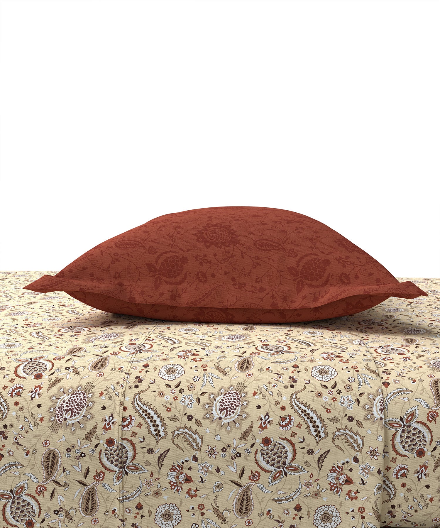 Home Essential Single Bedsheet Set,144 TC, 100% Cotton, Aurelia Red