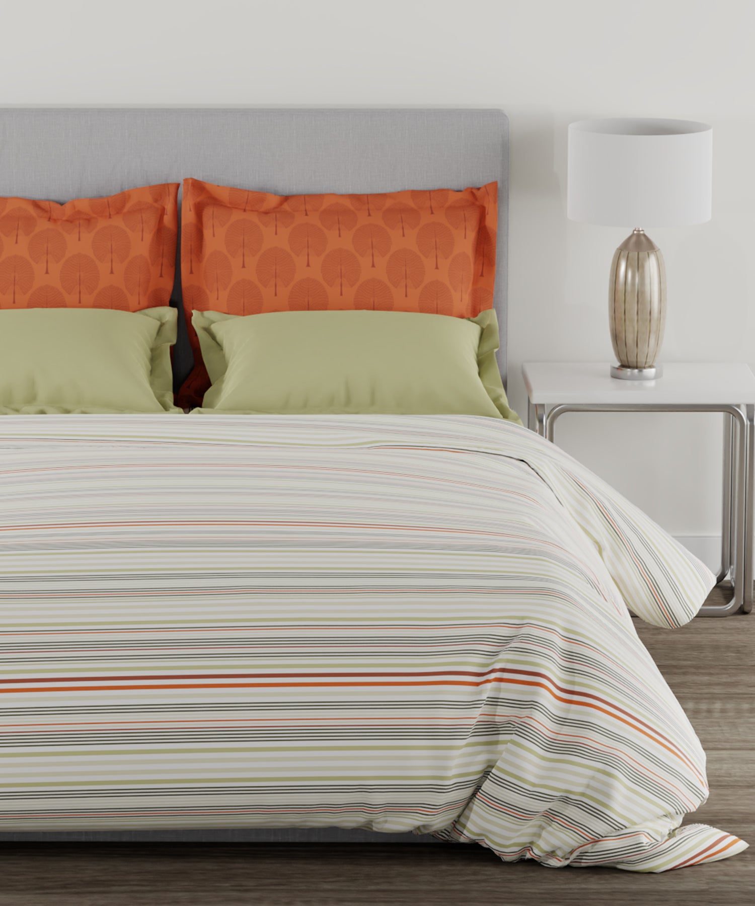 Home Essential Single Bedsheet Set,144 TC, 100% Cotton, Miramar Rust
