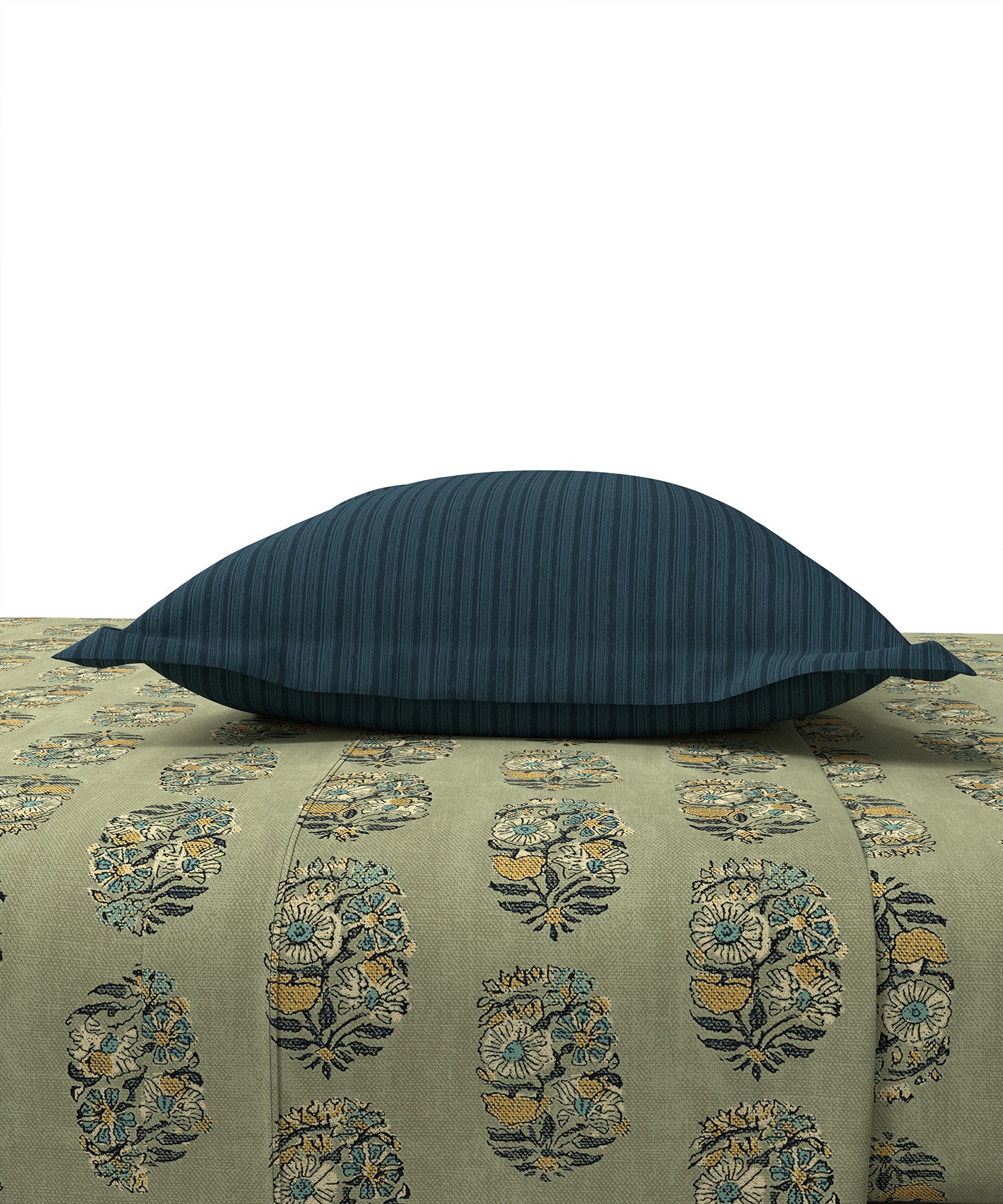 Home Essential Single Bedsheet Set,144 TC, 100% Cotton, Reet Olive