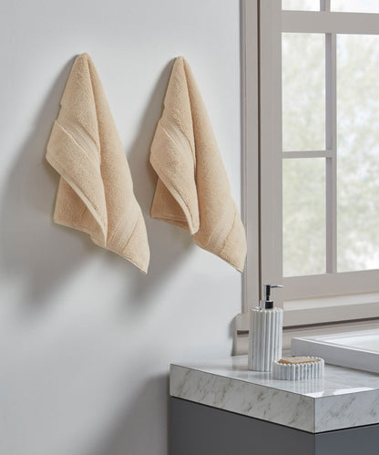 Luxury 2Pc Hand Towel set,625 GSM , Antimicrobial, Premium Cotton,  Chiffon Beige