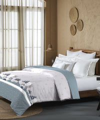 Sanskriti Pichwai Blue Double AC Comforter, 144TC, 150GSM, 100% Cotton, Ornamental,  Blue