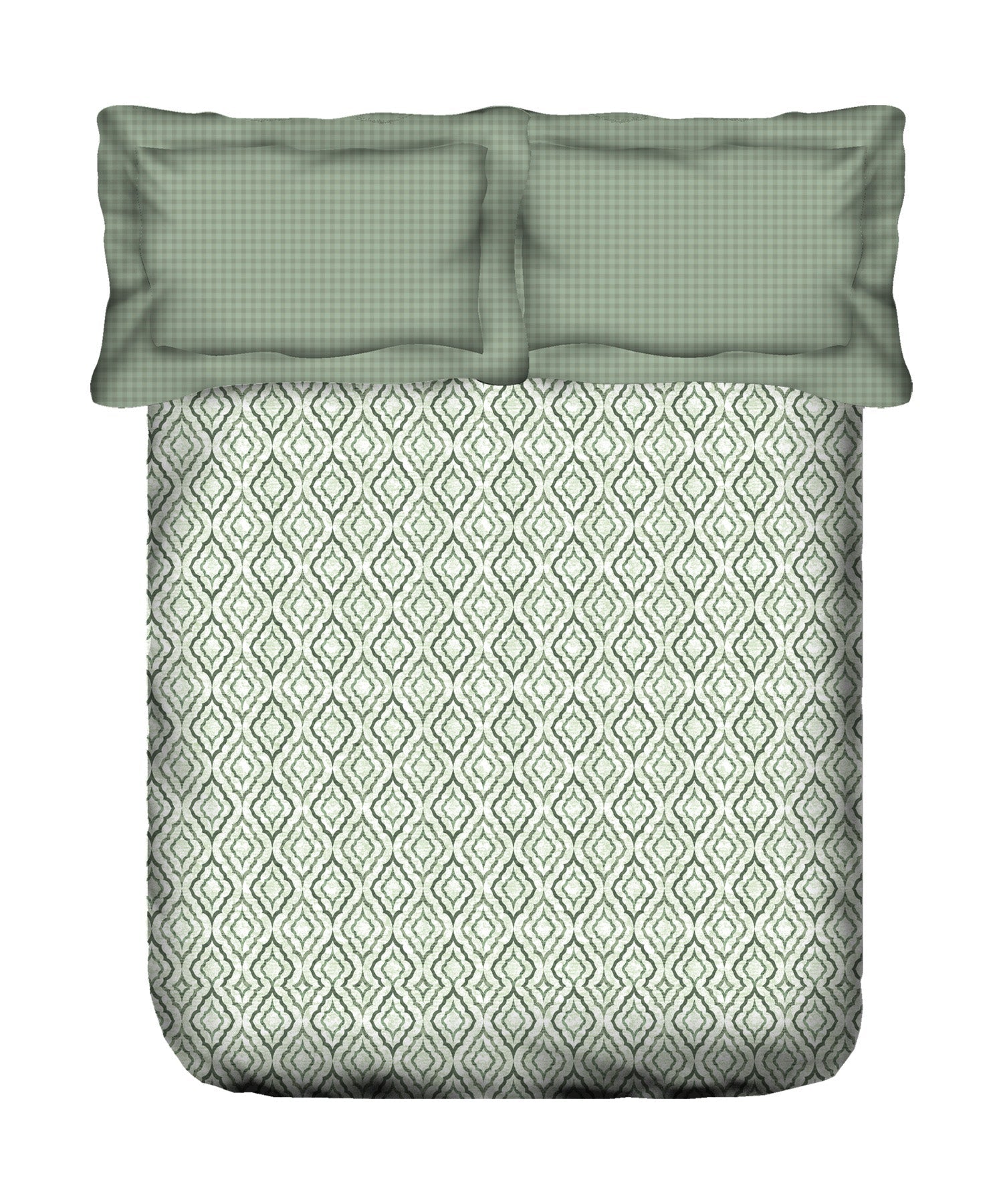 Aroma Bedsheet Set , 144 TC , 100% Cotton GREEN APPLE