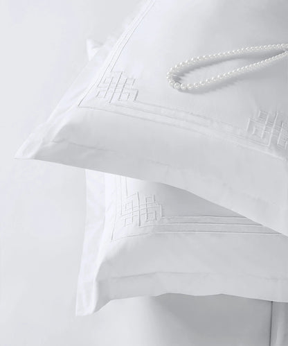 Nectarsoft Luxe Living Solid King Bedsheet Set, Windsor, Snow White|300 TC Cotton| 2 Pillow Cover