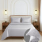 Nectarsoft Luxe Living Solid King Bedsheet Set, Watson, Silver Cloud|300 TC Cotton| 2 Pillow Cover