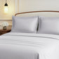 Nectarsoft Luxe Living Solid King Bedsheet Set, Watson, Silver Cloud|300 TC Cotton| 2 Pillow Cover