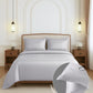 Nectarsoft Luxe Living Solid King Bedsheet Set, Windsor, Silver Cloud|300 TC Cotton| 2 Pillow Cover