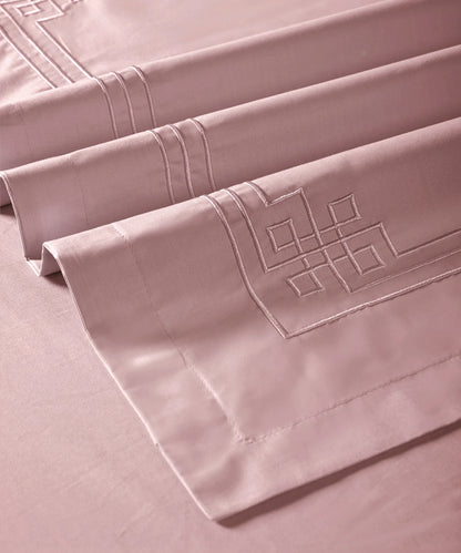 Nectorsoft Luxe Living Solid King Bedsheet Set, Windsor, Peach Bloom|300 TC Cotton| 2 Pillow Cover