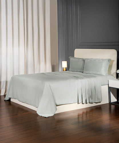 Nectarsoft Luxe Living Solid King Bedsheet ,300 TC ,100% Cotton,Renoir, Desert Sage