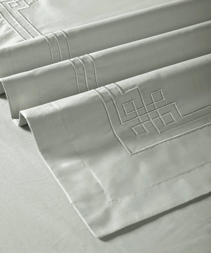 Nectorsoft Luxe Living Solid King Bedsheet Set, Windsor, Desert Sage|300 TC Cotton| 2 Pillow Cover