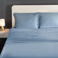 Nectarsoft Luxe Living Solid King Bedsheet ,300 TC ,100% Cotton, Renoir, Blue Shadow