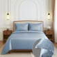 Nectarsoft Luxe Living Solid King Bedsheet Set, Watson, Blue Shadow|300 TC Cotton| 2 Pillow Cover