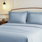 Nectorsoft Luxe Living Solid King Bedsheet Set, Windsor, Blue Shadow|300 TC Cotton| 4 Pillow Cover