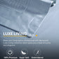 Nectorsoft Luxe Living Solid King Bedsheet Set, Windsor, Blue Shadow|300 TC Cotton| 4 Pillow Cover