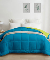 Soft Comfort Solid Double AC Comforter, Aqua Lush|200 GSM Micro Polyester|Reversible