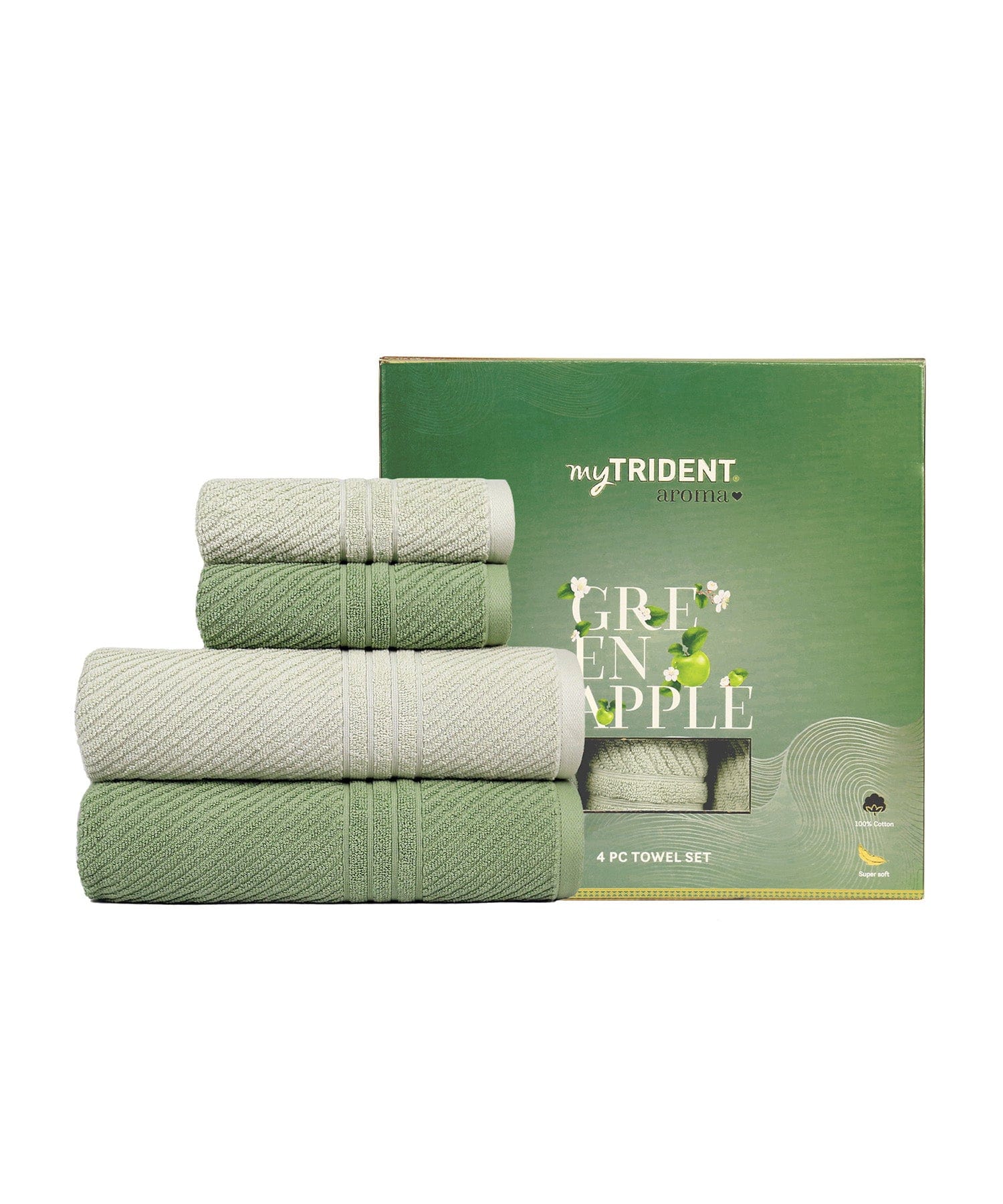 AROMA TOWEL,100% Cotton,Durable,Super Soft, GREEN APPLE