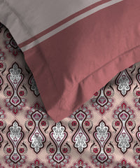 Urban Comfort Queen Bedsheet Set, Delicate Blush |144 TC Cotton| 2 Pillow Covers