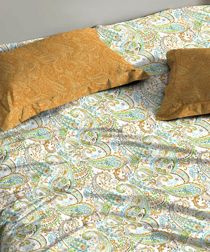 Urban Comfort Queen Bedsheet Set, Paisley Home|144 TC Cotton|2 Pillow Covers