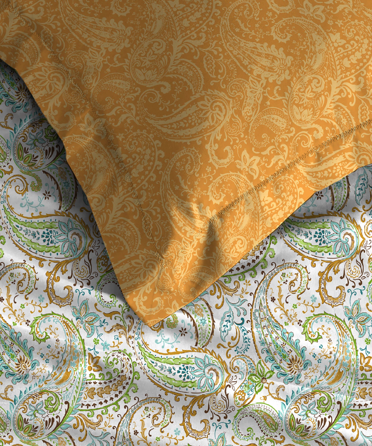 Urban Comfort Queen Bedsheet Set, Paisley Home|144 TC Cotton|2 Pillow Covers