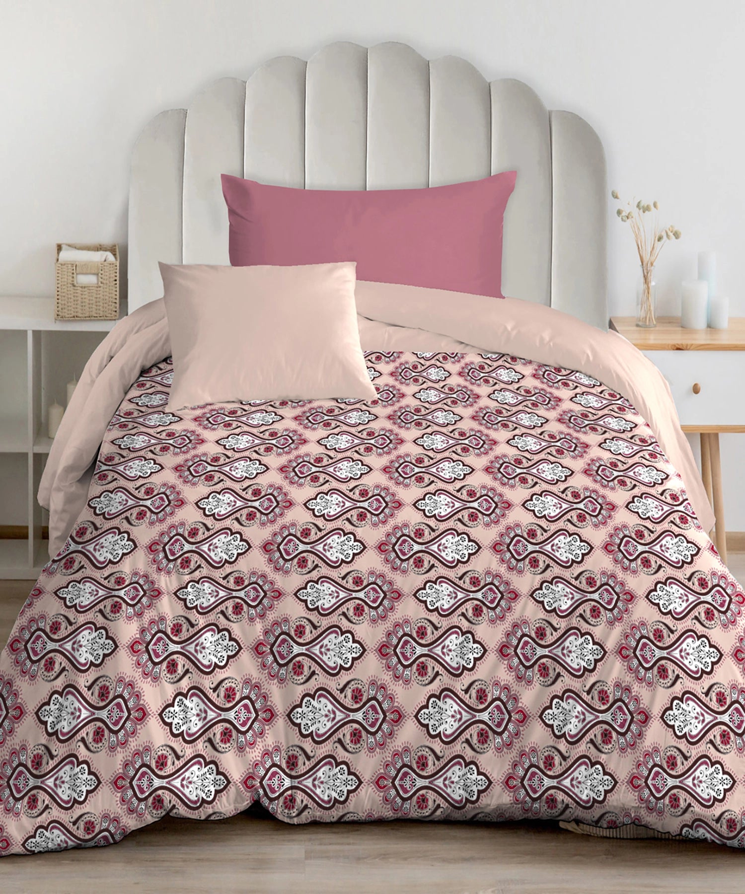 Urban Comfort Delicate Blush Single Comforter, 120GSM, 100% Cotton, Multicolor