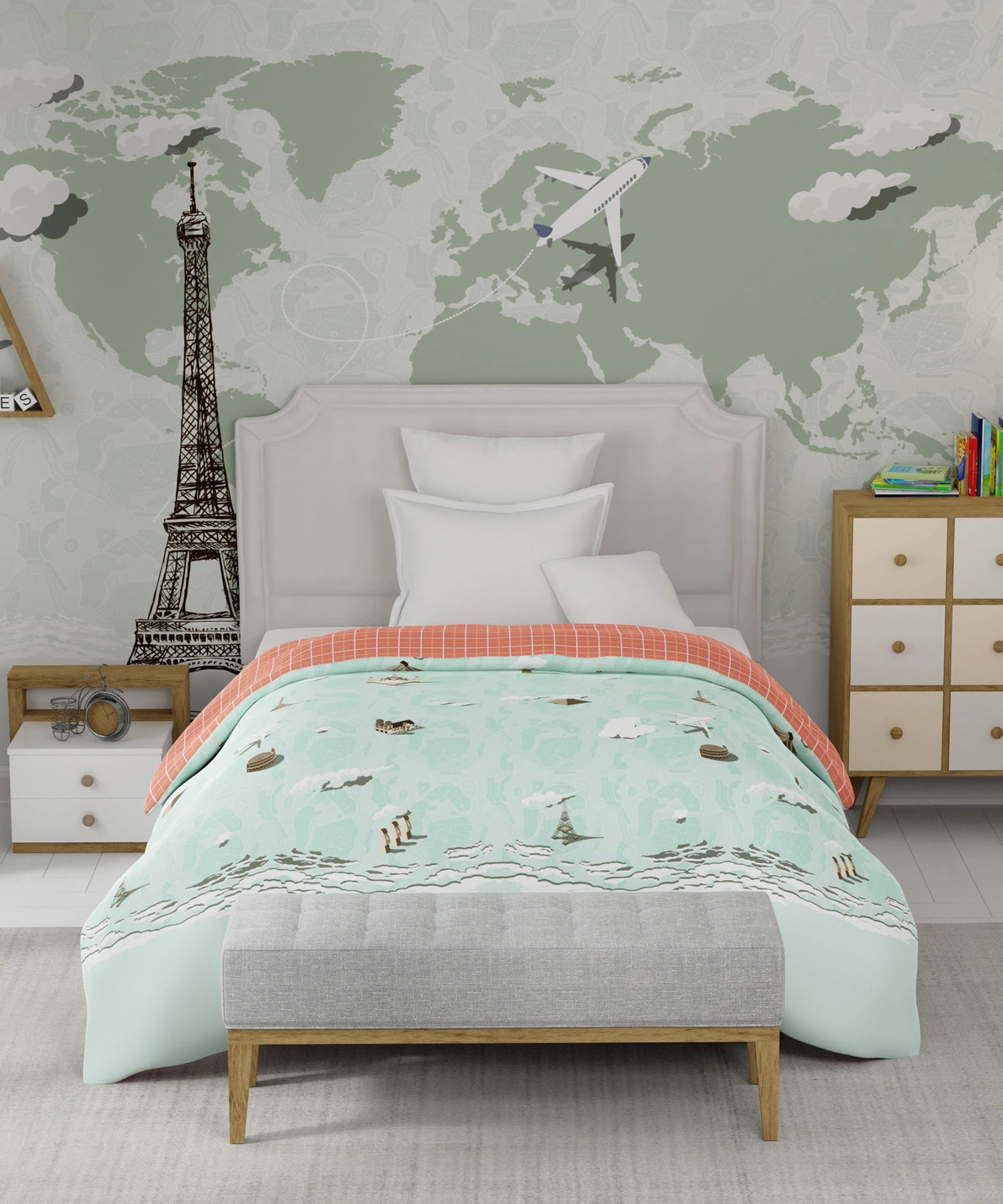 Juniors , 144 Tc, 100% Cotton,Single Comforter , Atlas