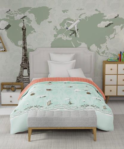 Juniors , 144 Tc, 100% Cotton,Single Comforter , Atlas