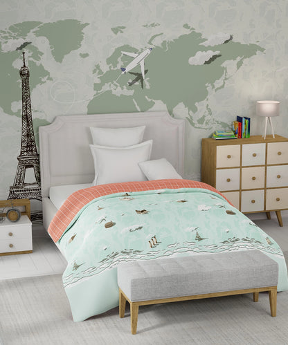 Juniors , 144 Tc, 100% Cotton,Single Comforter , Atlas