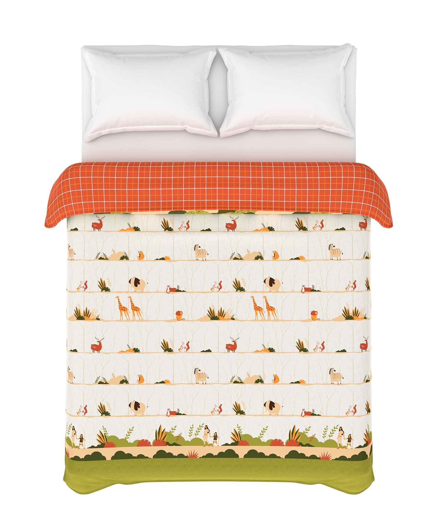 Juniors , 144 Tc, 100% Cotton ,Double Comforter, Wildlife Safari