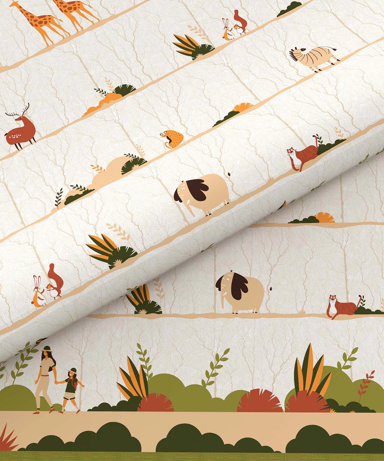 Juniors , 144 Tc, 100% Cotton ,Double Comforter, Wildlife Safari