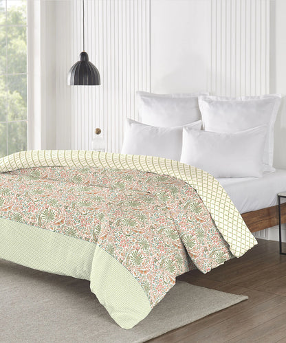 Road To Jaipur Afreen Beige Double Comforter, 210TC, 100% Cotton, Ornamental, Beige