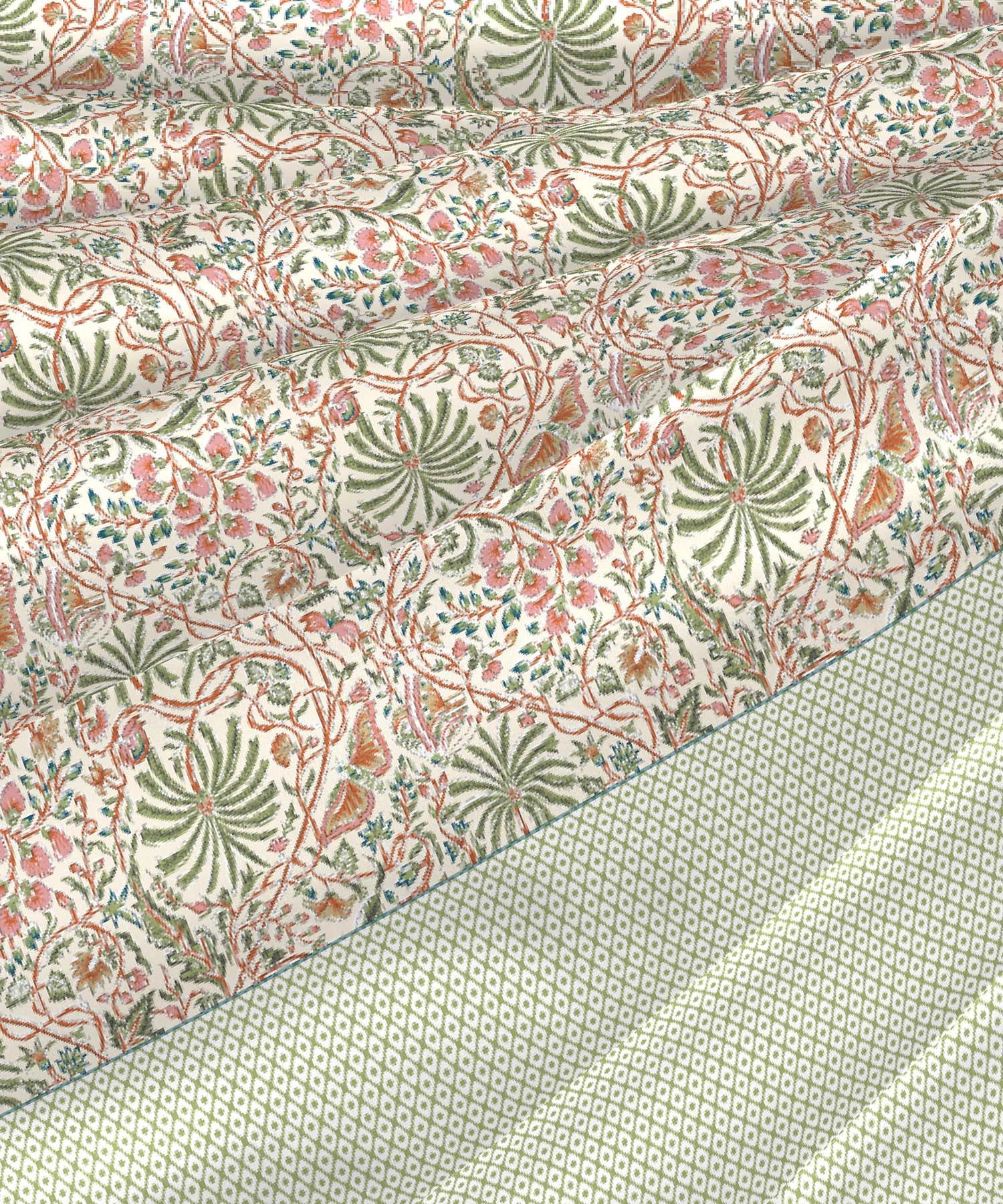 Road To Jaipur Afreen Beige Double Comforter, 210TC, 100% Cotton, Ornamental, Beige