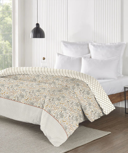 Road To Jaipur Afreen Slate Double AC Comforter, 210TC, 100% Cotton, Ornamental, Grey