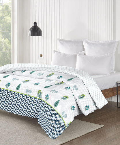 Road To Jaipur Double AC Blanket/Comforter, Innayat Aqua |210 TC Poly Cotton