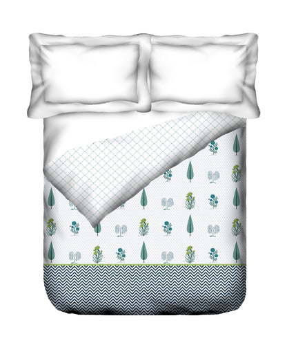 Road To Jaipur Double AC Blanket/Comforter, Innayat Aqua |210 TC Poly Cotton