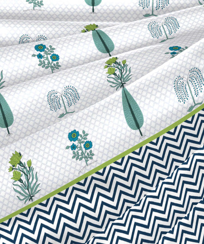 Road To Jaipur Double AC Blanket/Comforter, Innayat Aqua |210 TC Poly Cotton