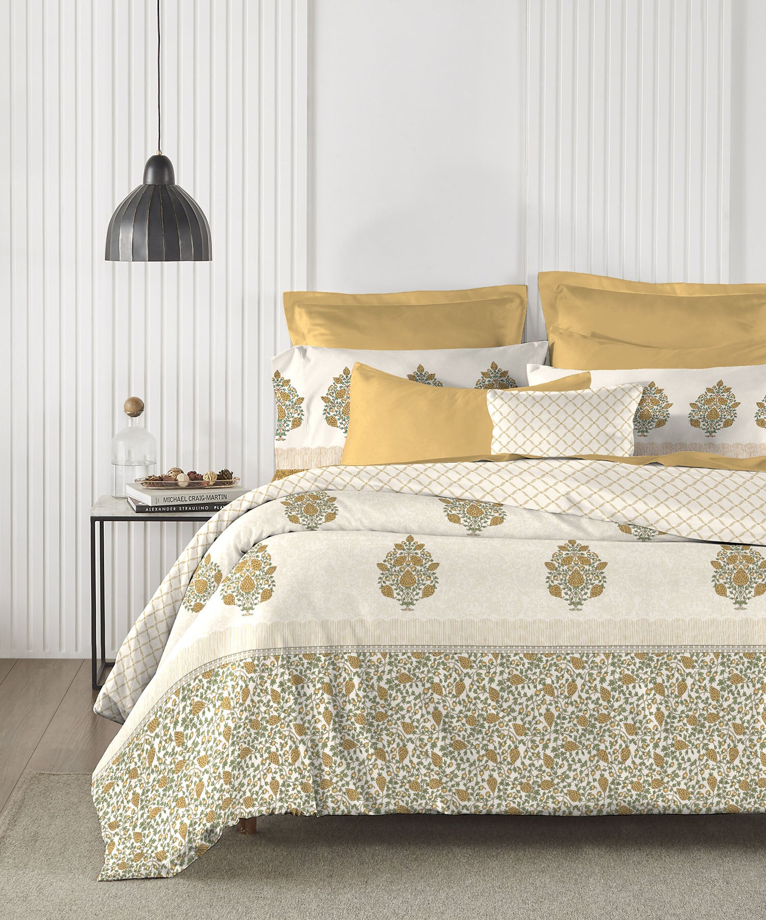 Road To Jaipur Bedding Set, Gulbahar Mustard|150 GSM, 210TC Cotton|4 P ...